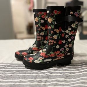 Floral Rain Boots.